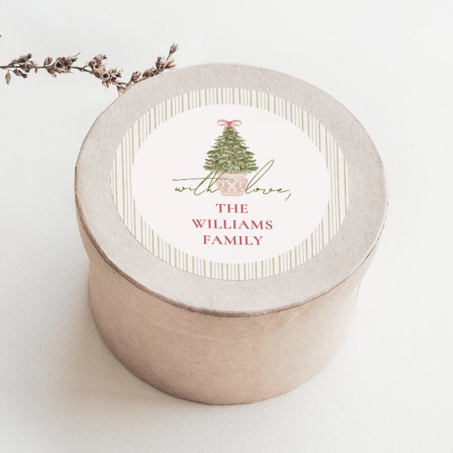 Adesivo de presente de Natal Chic Grandmillennial (Criador carregado)