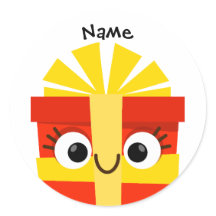 Adesivo de Presente de Natal para Crianças com Per