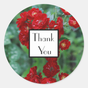 Adesivo de Presente de Noivado Obrigado Rosas Verm