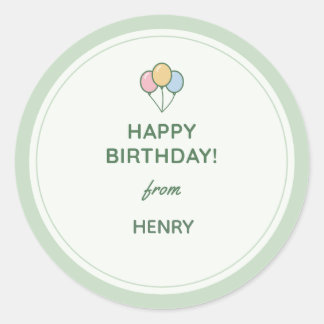 Adesivo de Presente "Feliz Aniversário De" Nome