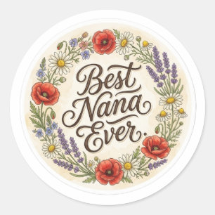 Adesivo de Presente Floral Melhor Nana Já Flor de 