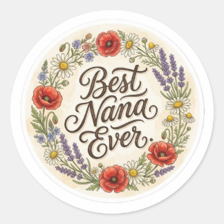 Adesivo de Presente Floral Melhor Nana Já Flor de 