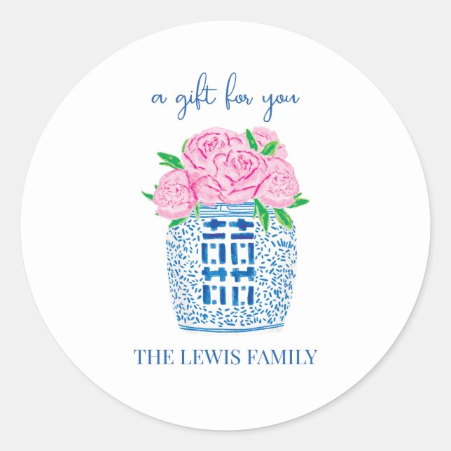 Adesivo de Presente Peônia Chinesa (Frente)