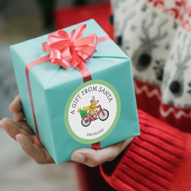 Adesivo de Presente Personalizado do Papai Noel pa (Criador carregado)