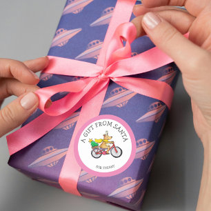 Adesivo de Presente Personalizado do Papai Noel pa