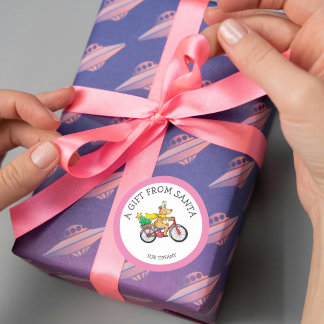 Adesivo de Presente Personalizado do Papai Noel pa