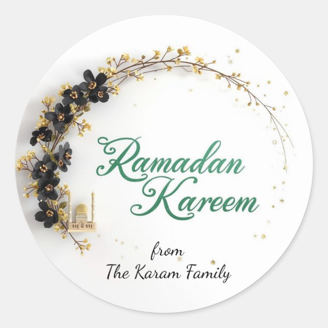 Adesivo de presente tema Ramadan Kareem para celeb (Frente)