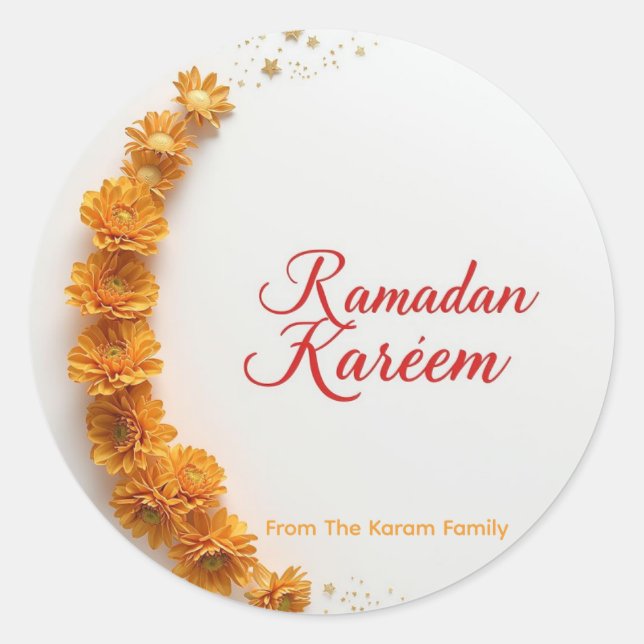 Adesivo de presente tema Ramadan Kareem para celeb (Frente)