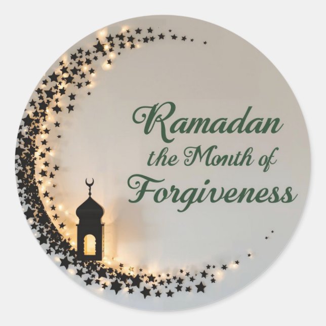 adesivo de presente tema Ramadan Kareem para celeb (Frente)