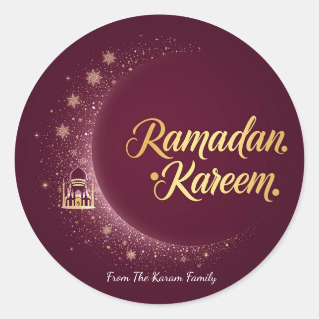 Adesivo de presente tema Ramadan Kareem para celeb (Frente)