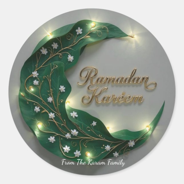Adesivo de presente tema Ramadan Kareem para celeb (Frente)
