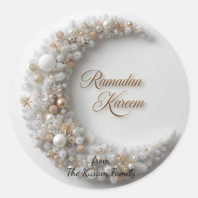 Adesivo de presente tema Ramadan Kareem para celeb (Frente)