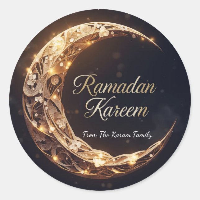 Adesivo de presente tema Ramadan Kareem para celeb (Frente)