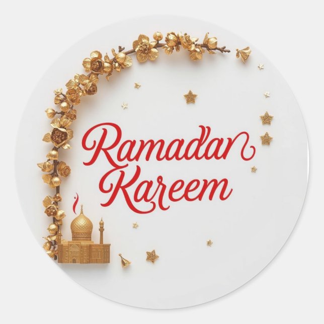 Adesivo de presente tema Ramadan Kareem para celeb (Frente)