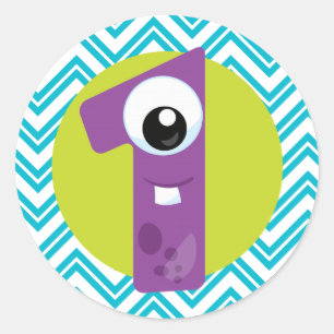 adesivo de primeiro aniversário do Pequeno Monstro