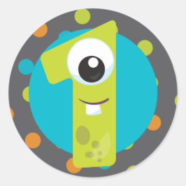 Adesivo de primeiro aniversário do pequeno monstro