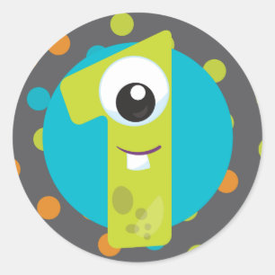 Adesivo de primeiro aniversário do Pequeno Monstro