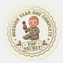Adesivo de Primeiro Aniversário do Pequeno Soldado