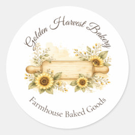 Adesivo de Produtos Assados da Fazenda Golden Harv