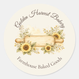 Adesivo de Produtos Assados da Fazenda Golden Harv