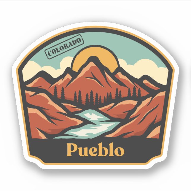 Adesivo de Pueblo, Colorado (Frente)