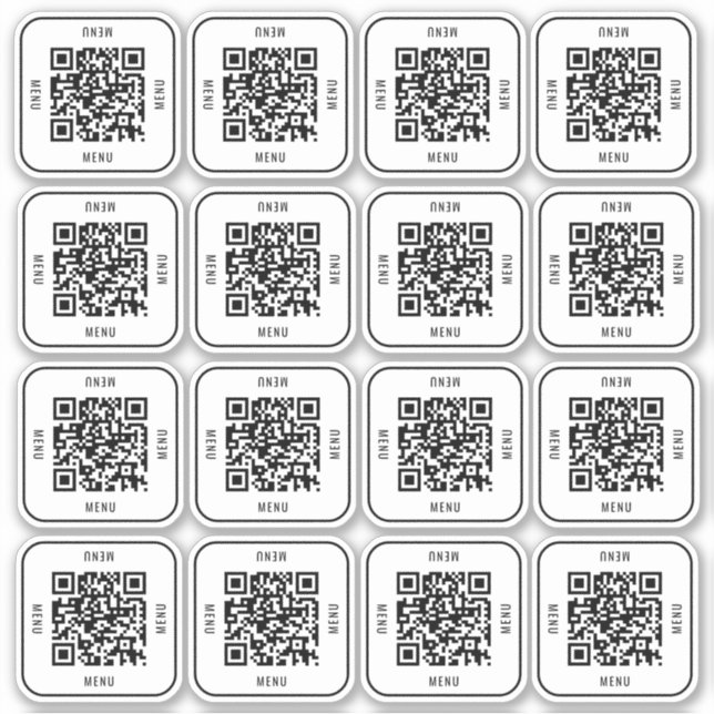 Adesivo de QR Code da Mesa do Café | Digital Menu  (Frente)