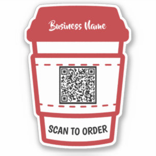 Adesivo de QR Code para Pedidos em Cafés