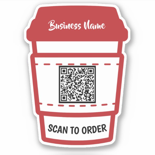 Adesivo de QR Code para Pedidos em Cafés (Frente)