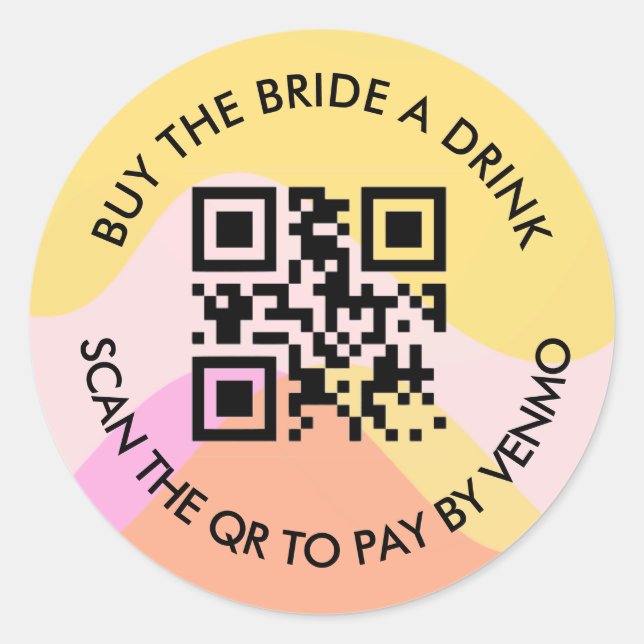 Adesivo de QR/Venmo para Despedida de Solteira Div (Frente)
