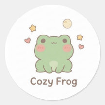 Adesivo de Rã Aconchegante | Rã Pastel Kawaii Fofo