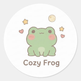 Adesivo de Rã Aconchegante | Rã Pastel Kawaii Fofo