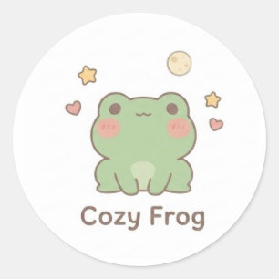 Adesivo de Rã Aconchegante Rã Pastel Kawaii Fofo