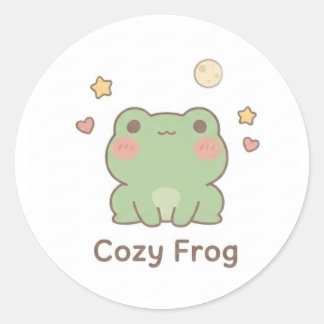 Adesivo de Rã Aconchegante | Rã Pastel Kawaii Fofo