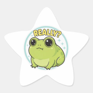 Adesivo de Rã Realmente Fofo Rã Meme Kawaii Olhar