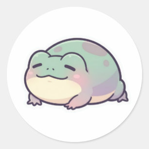 Adesivo de Rã Sonolenta Cute Rã Cansada Meme Estét