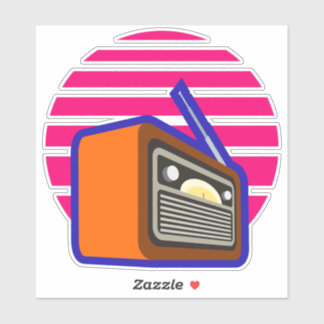 Adesivo de Rádio Retro | Gráfico de Música Clássic