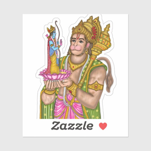 Adesivo de Ram e Hanuman (Folha)