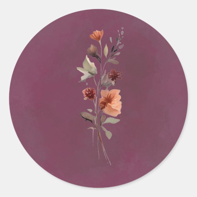 Adesivo de Ramo Floral Outonal Temperamental (Frente)