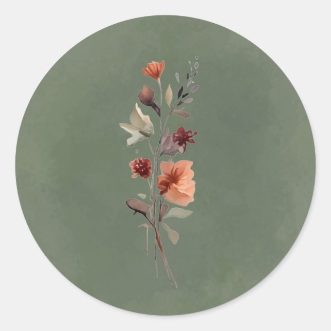 Adesivo de Ramo Floral Outonal Temperamental (Frente)