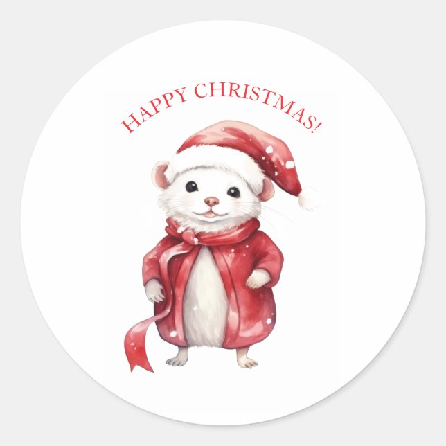 ADESIVO DE RATO NATAL FELIZ (Frente)