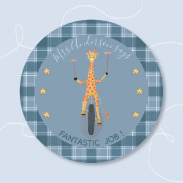 Adesivo de Recompensa Estudantil Girafa de Circo A