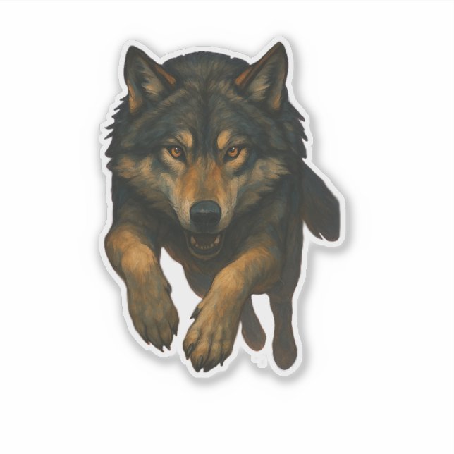 Adesivo de Recorte de Lobo (Frente)