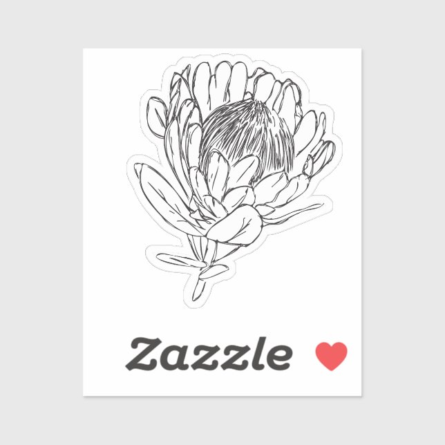 Adesivo de recorte personalizado de Protea Preta e (Folha)