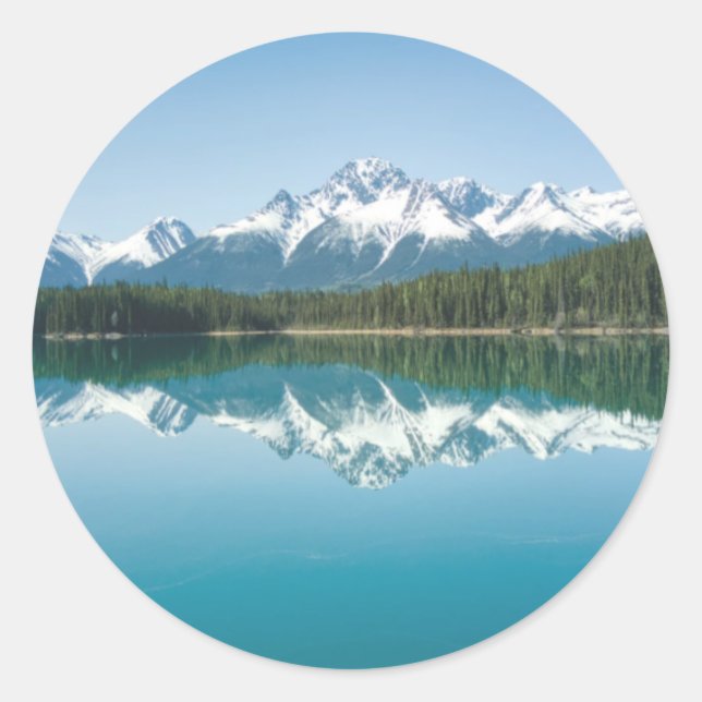 Adesivo de Reflexo de Montanha Coberto de Neve (Frente)