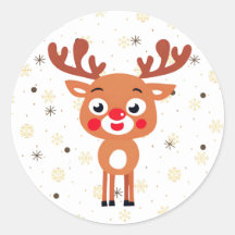Adesivo de Rena de Nariz Vermelho do Rudolph