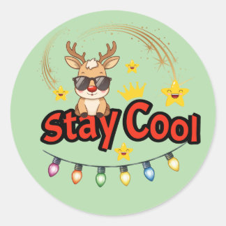 Adesivo de Rena de Natal Stay Cool