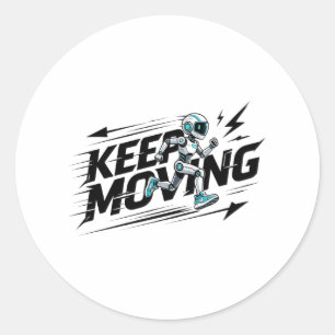 Adesivo de Robô Futurista Keep Moving