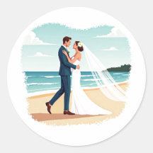 Adesivo de Romance de Praia 