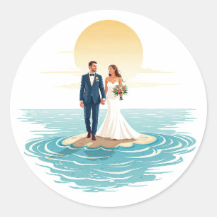 Adesivo de Romance de Praias Arenosa