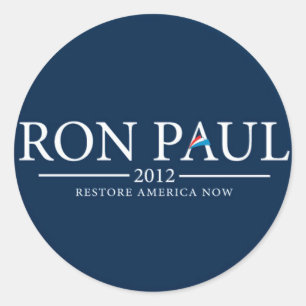 ADESIVO DE RON PAUL 2012 DA RESTAURAÇÃO DE AMÉRICA
